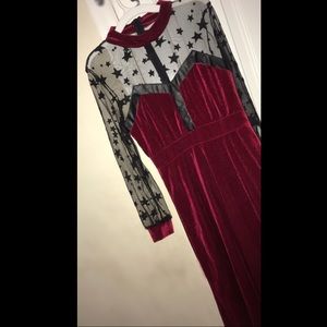 Velvet mesh dress